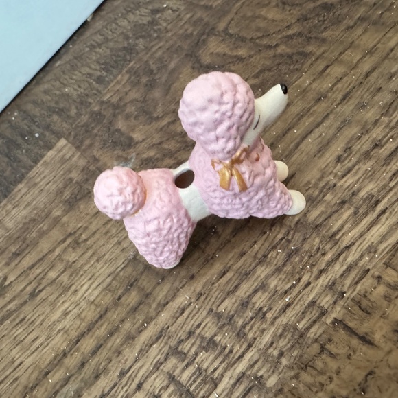 NIB Glitterville Birthday Cake Topper Candle Holder 2" Pink Pepe Poodle - Picture 6 of 6